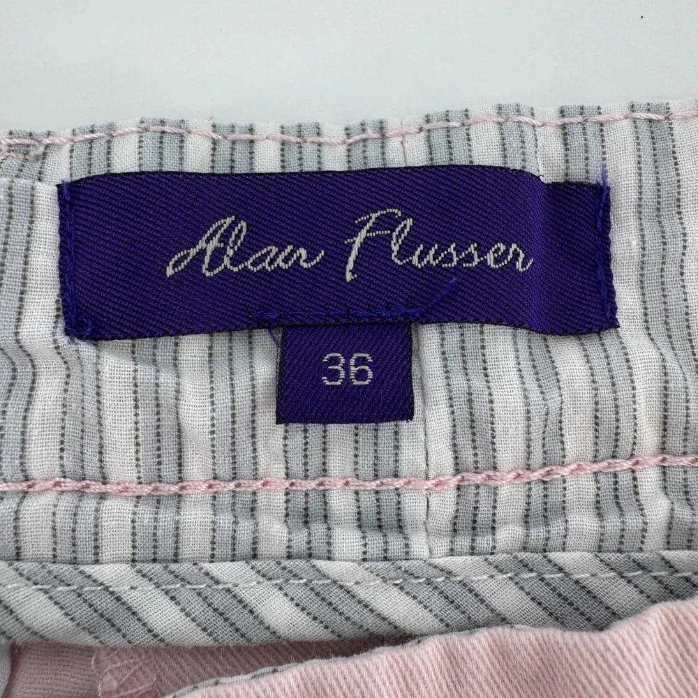 Alan Flusser Chino Shorts Mens 36 Pink Kentucky Derby Jockey Horse Mint Julep